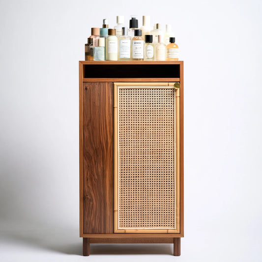 Mobile contenitore in legno, colore marrone chiaro