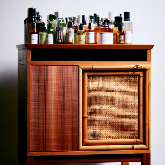 Mobile contenitore in legno, colore marrone chiaro