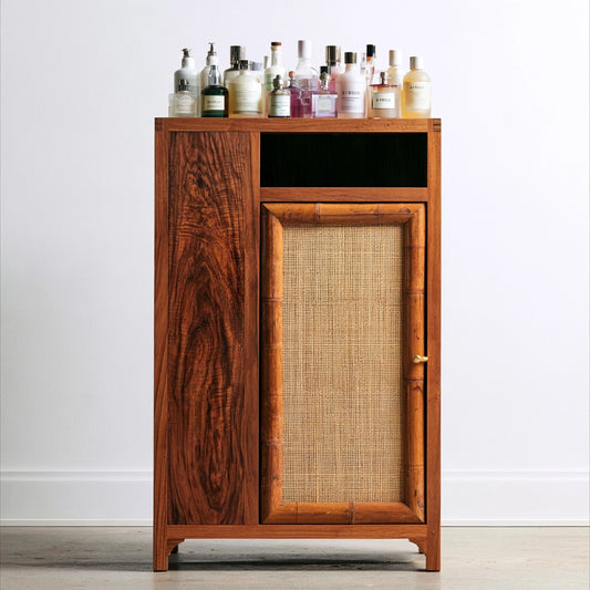 Mobile contenitore in legno, colore marrone chiaro