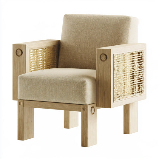 Poltrona relax con rivestimento in tessuto, colore beige chiaro