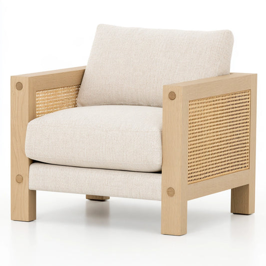Poltrona relax con rivestimento in tessuto, colore beige chiaro