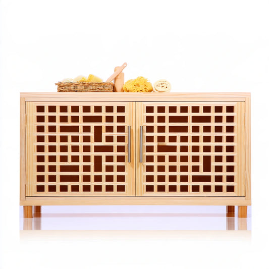 Mobile contenitore in legno, colore marrone chiaro