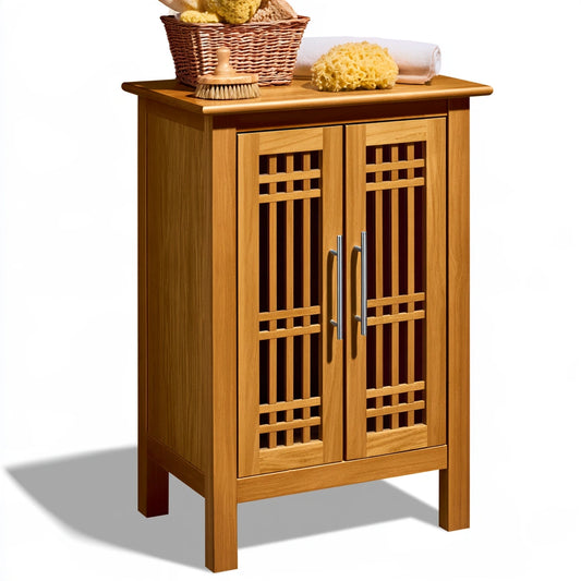 Mobile contenitore in legno, colore marrone chiaro