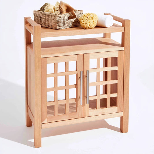 Mobile contenitore in legno, colore marrone chiaro