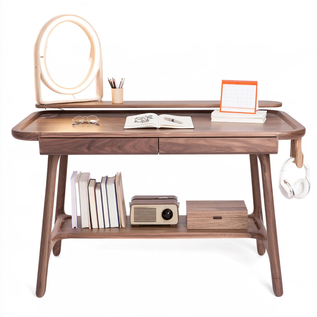 Scrivania in legno, colore marrone medio